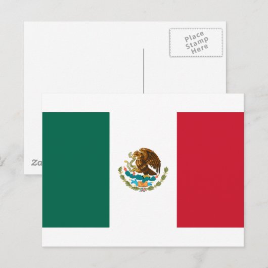 Mexiko-Flagge Postkarte (Vorne/Hinten)