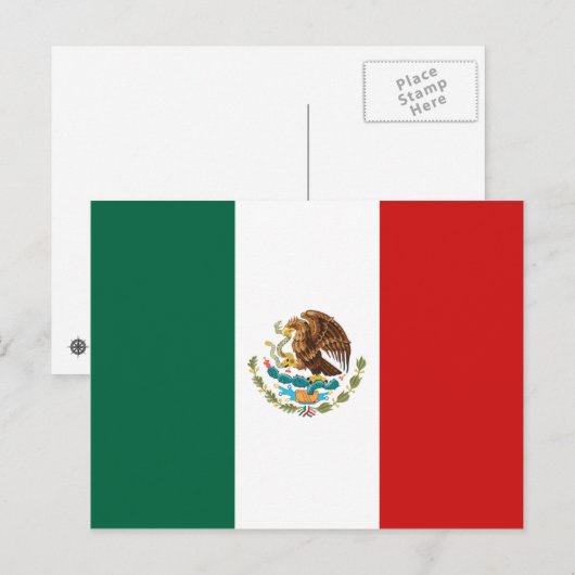 Mexiko-Flagge Postkarte (Vorne/Hinten)