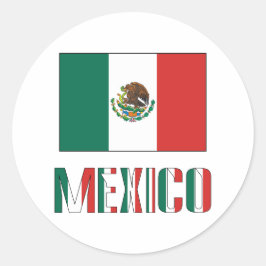 Mexiko-Flagge Runder Aufkleber