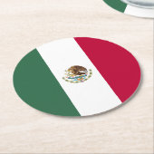 Mexiko-Flagge Runder Pappuntersetzer (Angewinkelt)