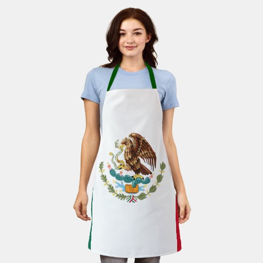 Mexiko-Flagge Schürze (Getragen)
