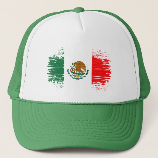 Mexiko-Flagge Truckerkappe (Vorderseite)