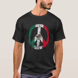 Mexiko Flagge Vintages Friedenszeichen Mexiko T-Shirt