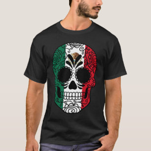 Mexiko-Flagge Zucker-Schädel Mexikanisch T-Shirt