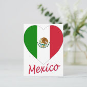 Mexiko-Flaggen-Herz Postkarte (Stehend Vorderseite)