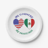 Mexiko Flaggen USA Flaggen Mein Land Mein Party Er Pappteller (Vorderseite)