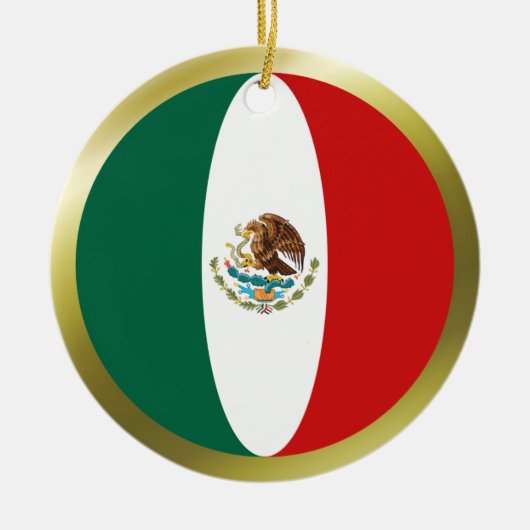 Mexiko-Flaggen-Verzierung Keramik Ornament (Vorne)