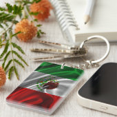 Mexiko Flaggengewebe Schlüsselanhänger (Vorderseite rechts)