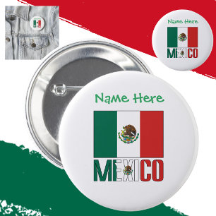 Mexiko-Flaggengrün Personalisiert Button