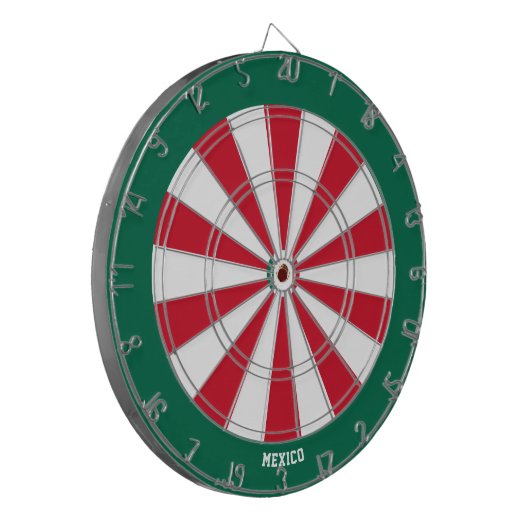 Mexiko Flaggenpatrons Bullseye Dartscheibe (Vorderseite Links)