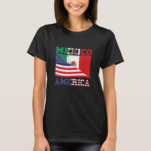 Mexiko Flaggenstaat Amerikanische Flagge Proud Mex T-Shirt (Vorderseite)