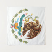 Mexiko-Flaggenüberzug mit Waffentapestry Wandteppich (Vorderseite (Horizontal))
