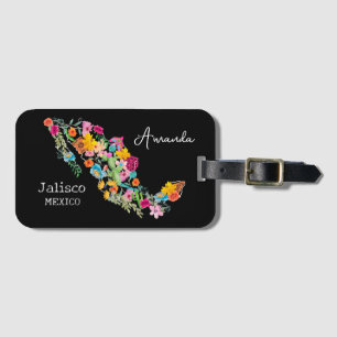 Mexiko Florale Hochzeitsreise Geschenk Name Gepäckanhänger
