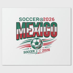 Mexiko Fußball 2026 Fußball Fett Land Typografie Geschenkpapier