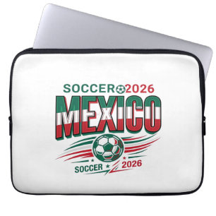 Mexiko Fußball 2026 Fußball Fett Land Typografie Laptopschutzhülle