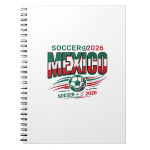 Mexiko Fußball 2026 Fußball Fett Land Typografie Notizblock