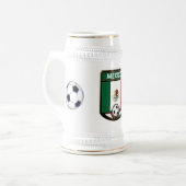 Mexiko-Fußball-Getränk Stein Bierglas (Vorderseite Links)