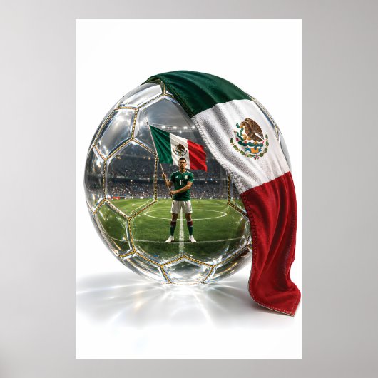 Mexiko Fußball Kristallball Poster (Vorne)
