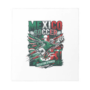 Mexiko Fußball Skelett Stürmer Nationen Premium Sp Notizblock