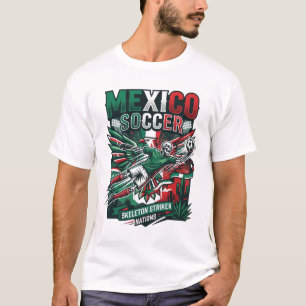 Mexiko Fußball Skelett Stürmer Nationen Premium Sp T-Shirt