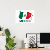Mexiko-Fußballflagge Poster (Heimbüro)