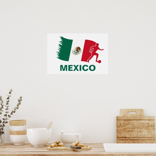 Mexiko-Fußballflagge Poster (Küche)