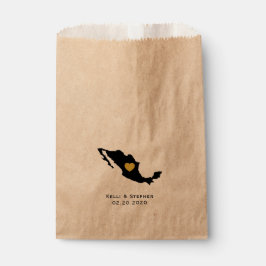 Mexiko Gastgeschenk Hochzeit Leckerei Säcke, Karte Geschenktütchen