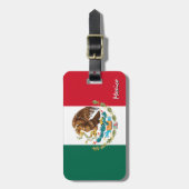 Mexiko Gepäckmarken, patriotische mexikanische Fla Gepäckanhänger (Vorderseite vertikal)