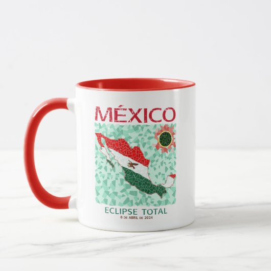 Mexiko Gesamte Eclipse-Tasse, farbiger Griff Tasse (Links)