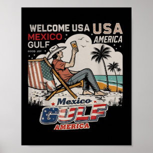 Mexiko Golf Amerika Amerikanische Flagge Amerika z Poster