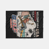 Mexiko Golf Amerika USA Amerikanische Flagge Ameri Fleecedecke (Vorderseite (Horizontal))