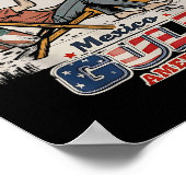 Mexiko Golf Amerika USA Amerikanische Flagge Ameri Poster (Ecke)
