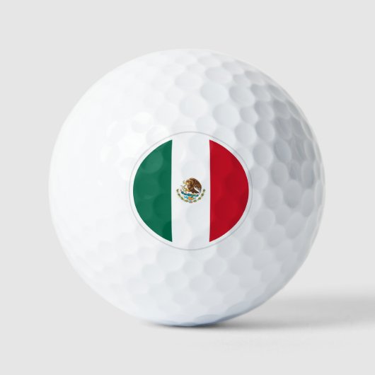 Mexiko Golf Balls, mexikanische Flaggengolfer / Pa Golfball (Vorderseite)
