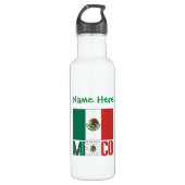Mexiko - grüne Persönlichkeit der Flagge Edelstahlflasche (Vorderseite)