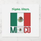 Mexiko - grüne Persönlichkeit der Flagge Schaumweinetikett (Einzelnes Label)