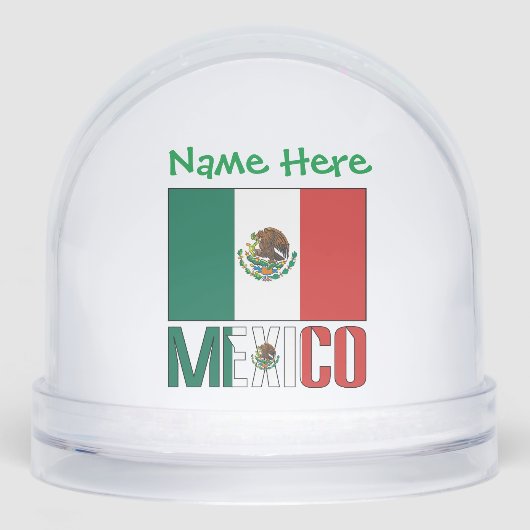 Mexiko - grüne Persönlichkeit der Flagge Schneekugeln (Vorderseite)