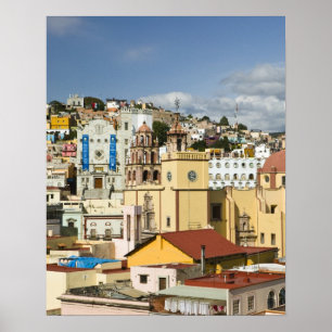 Mexiko, Guanajuato Staat, Guanajuato. Basilica Poster