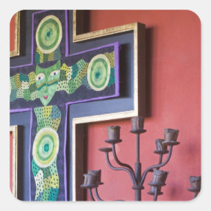 Mexiko, Guanajuato Staat, San Miguel. Casa de la 2 Quadratischer Aufkleber