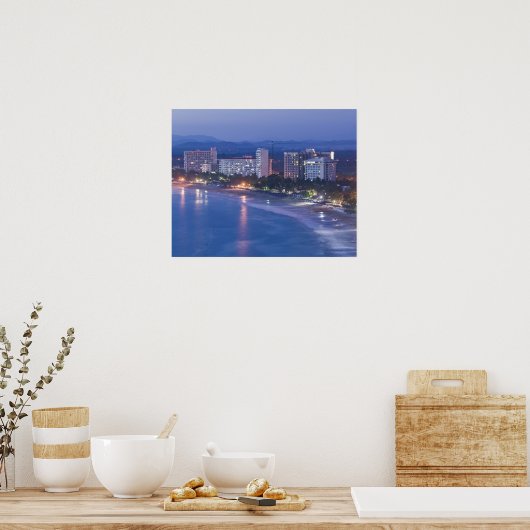 Mexiko, Guerrero, Ixtapa. Ixtapa Hotels entlang Poster (Küche)