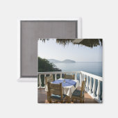 Mexiko, Guerrero, Zihuatanejo. Café Table over Magnet (Vorderseite/Rückseite)