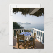 Mexiko, Guerrero, Zihuatanejo. Café Table over Postkarte (Vorne/Hinten)