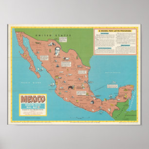 Mexiko - Headline-Focus-Wandkarte Poster