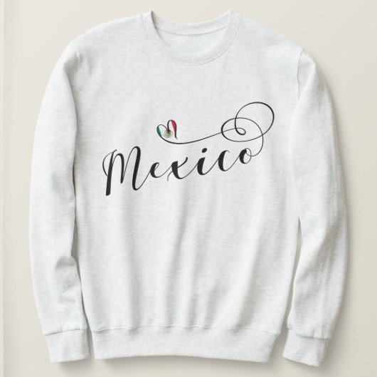 Mexiko Herzenflagge, Mexikanos Sweatshirt (Design vorne)