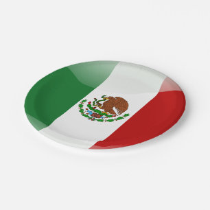 Mexiko-Hochglanzflagge Pappteller