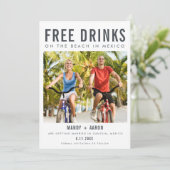 Mexiko Hochzeit in Urlaubsort Foto Save The Date (Stehend Vorderseite)