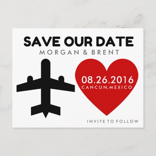 Mexiko-Hochzeit in Urlaubsort Rett Datum Postkarte (Vorderseite)