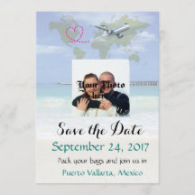 Mexiko Hochzeit in Urlaubsort Save the Date Karte