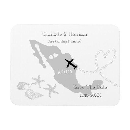 Mexiko-Hochzeitsziel Save the Date Magnet (Horizontal)
