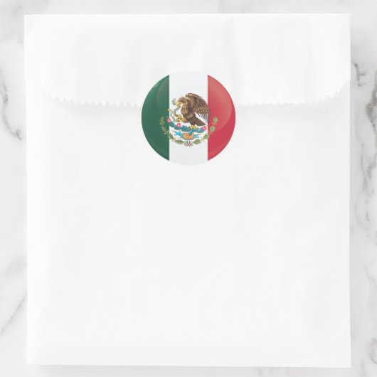 Mexiko-Icon-Flagge Runder Aufkleber (Tasche)