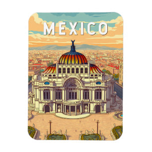 Mexiko Illustration Reise Kunst Vintage Magnet